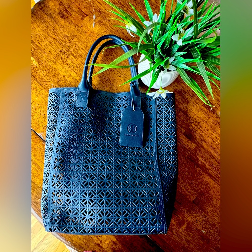 SOLD Tory Burch Perforated Weekender Tote Bag